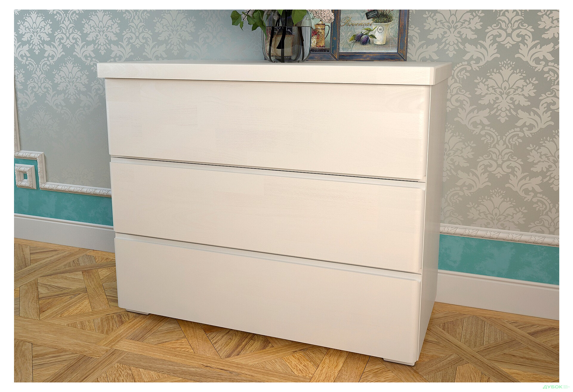 Изображение 3 - Комод Arbor Drev Регина с 3 ящиками 91 см сосна, белый