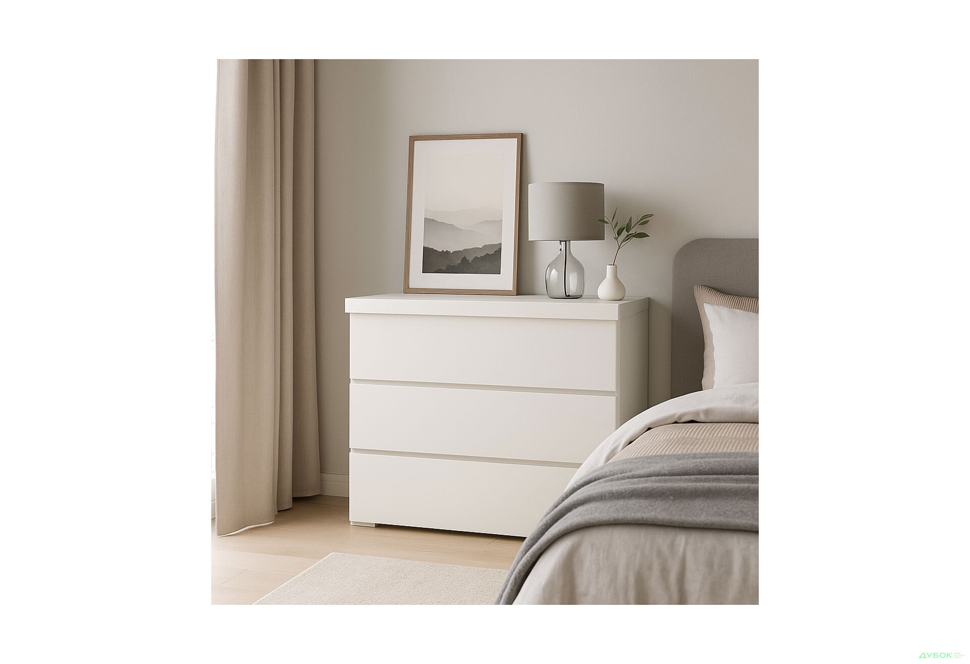 Изображение 2 - Комод Arbor Drev Регина с 3 ящиками 91 см сосна, белый