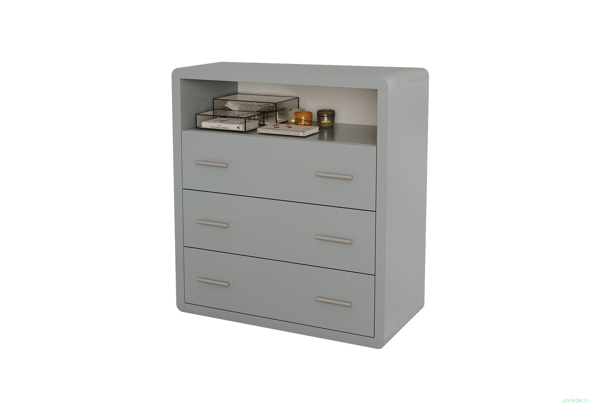 Изображение 1 - Комод Arbor Drev Глория с 3 ящиками и полкой 97 см бук, серый