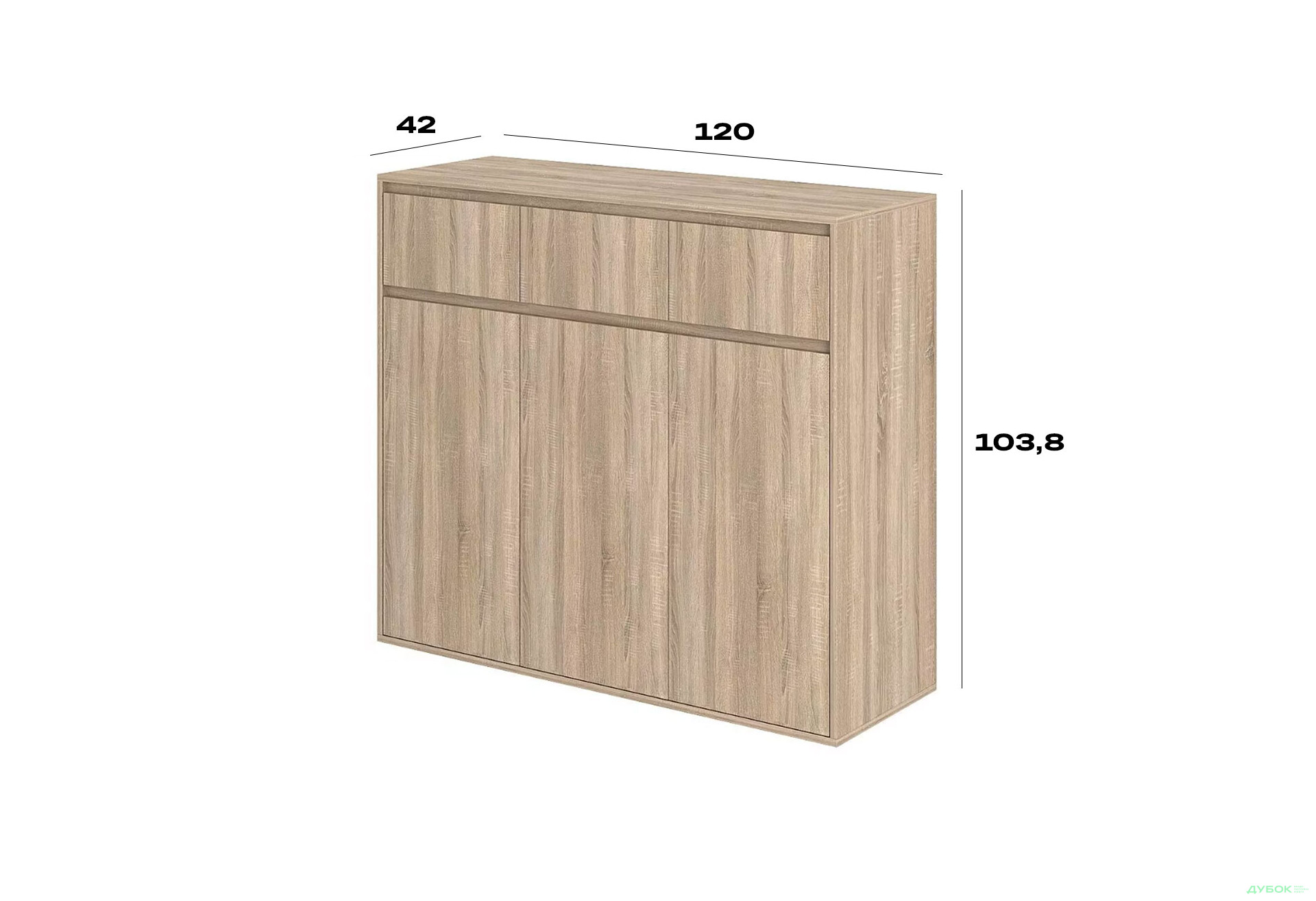 Изображение 9 - Комод Art In Head Лайт 3х3 3-дверный с 3 ящиками 120 см дуб сонома