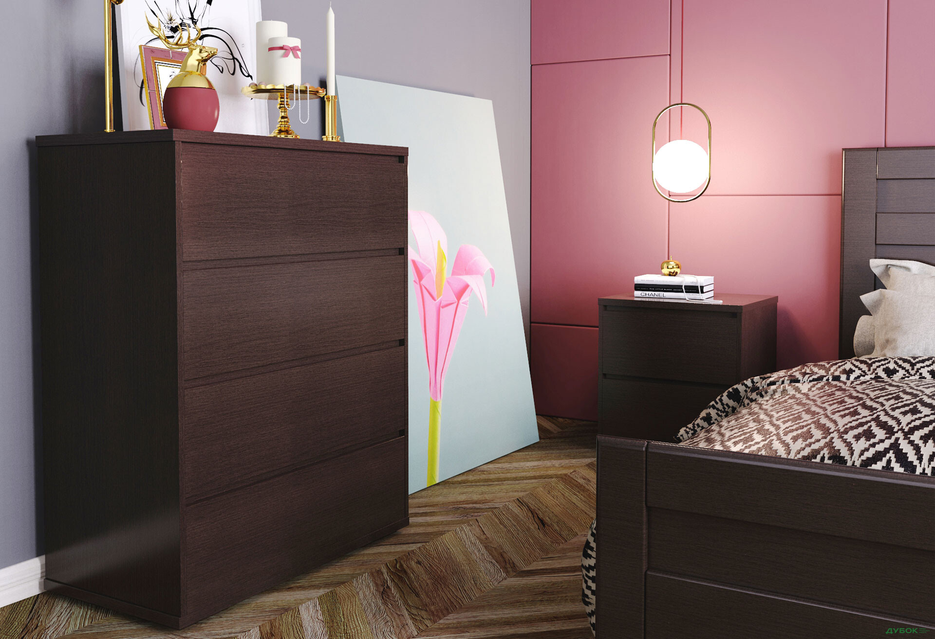 Комод Art In Head Light с 4 ящиками 80 см венге - Изображение 2 Изображение 2 - Комод Art In Head Light с 4 ящиками 80 см венге