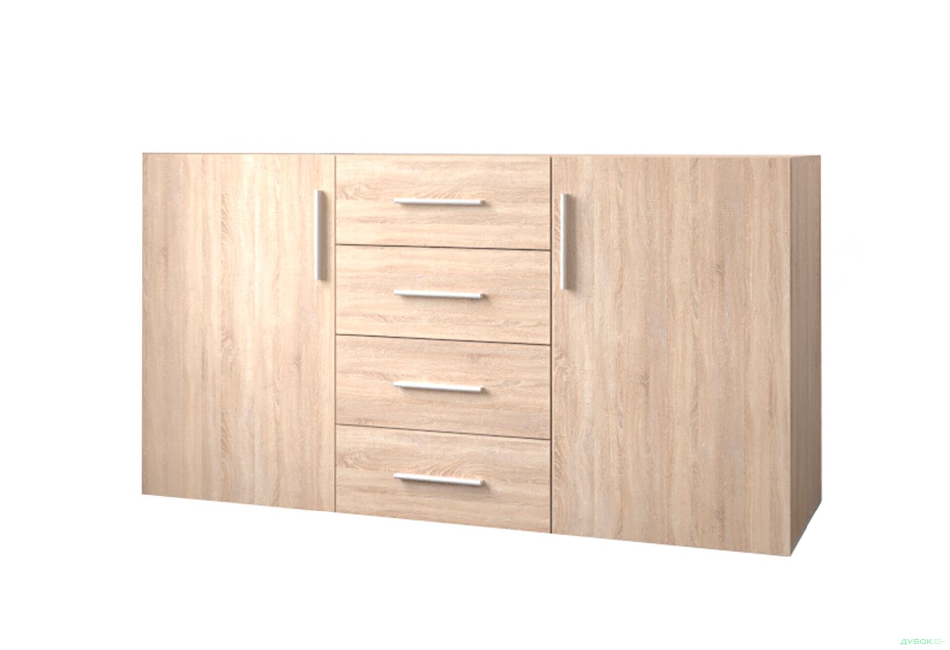 Изображение 1 - Комод Moreli ST0004 с дверцами и ящиками 150 см дуб сонома
