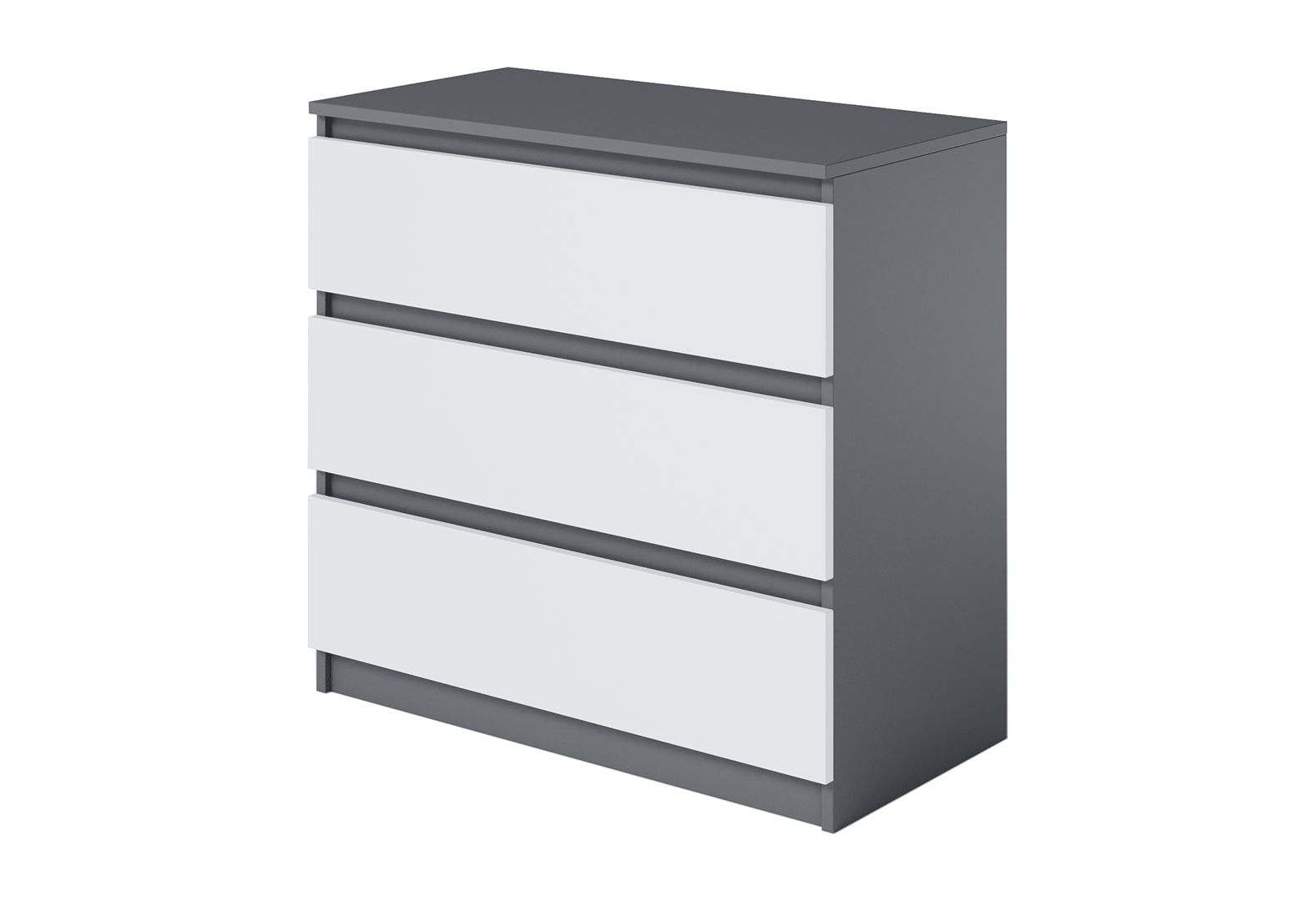 Комод Moreli Т214 з шухлядами 80 см антрацит / білий - Зображення 1 Зображення 1 - Комод Moreli Т214 з шухлядами 80 см антрацит / білий