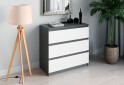Комод Moreli Т214 з шухлядами 80 см антрацит / білий - Зображення 2 Зображення 2 - Комод Moreli Т214 з шухлядами 80 см антрацит / білий