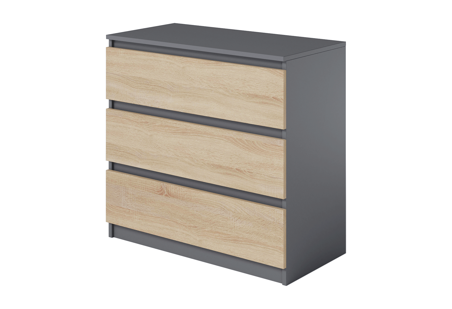 Комод Moreli Т214 с ящиками 80 см антрацит / дуб сонома - Изображение 1 Изображение 1 - Комод Moreli Т214 с ящиками 80 см антрацит / дуб сонома