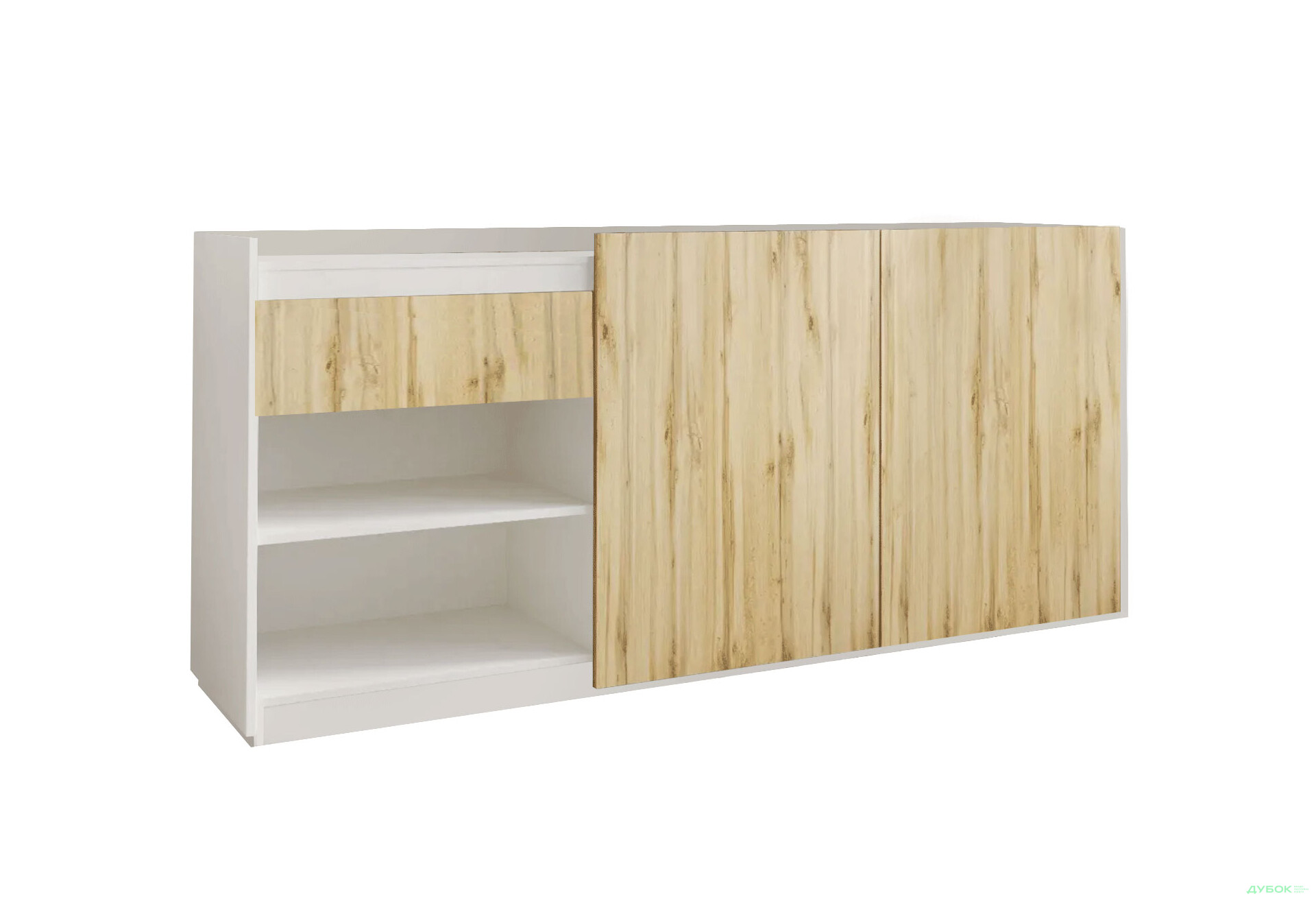 Комод Moreli RS-3 з дверцятами, полицями та шухлядою 184 см білий / дуб аппалачі - Зображення 1 Зображення 1 - Комод Moreli RS-3 з дверцятами, полицями та шухлядою 184 см білий / дуб аппалачі