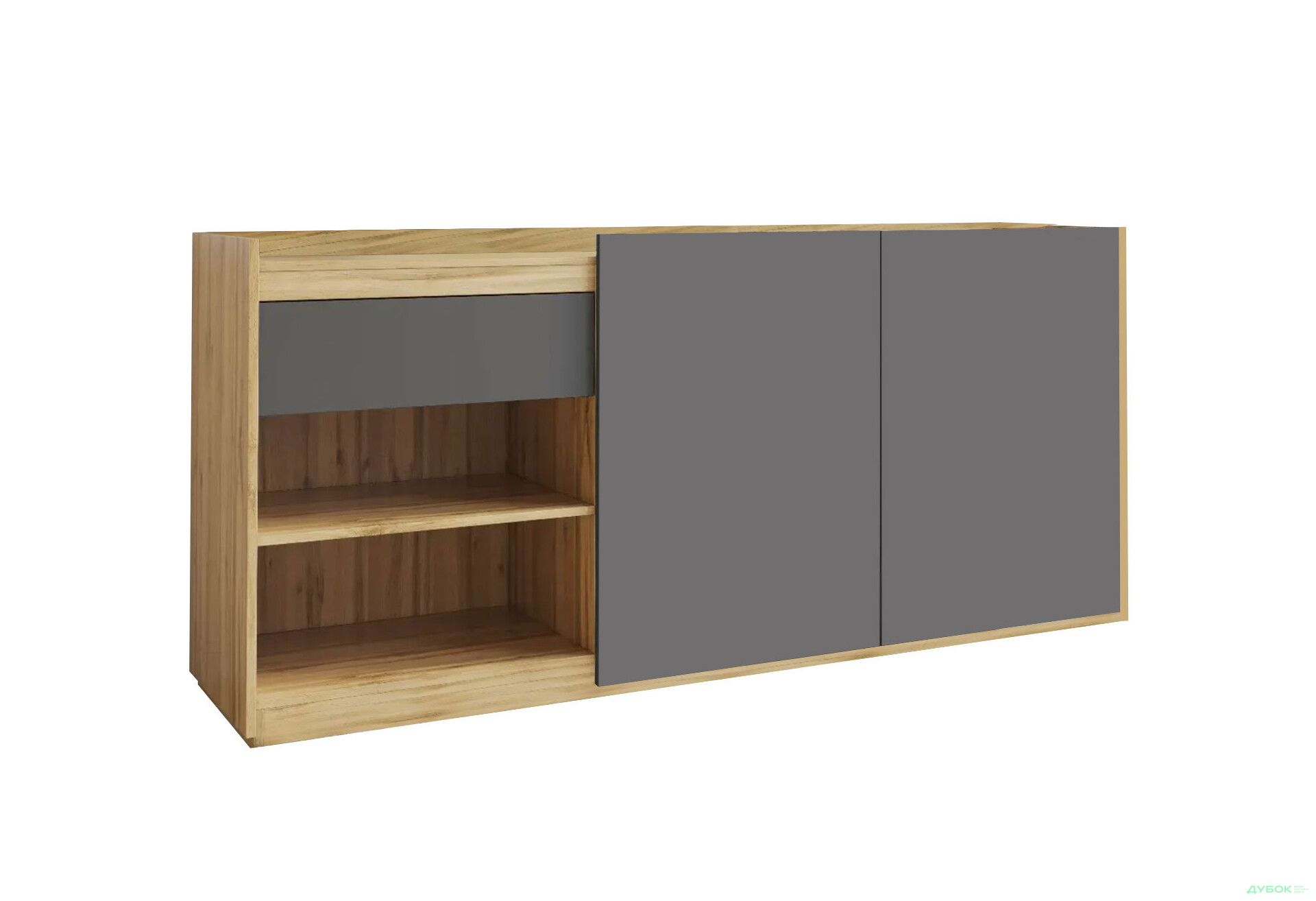 Комод Moreli RS-3 з дверцятами, полицями та шухлядою 184 см дуб аппалачі / антрацит - Зображення 1 Зображення 1 - Комод Moreli RS-3 з дверцятами, полицями та шухлядою 184 см дуб аппалачі / антрацит