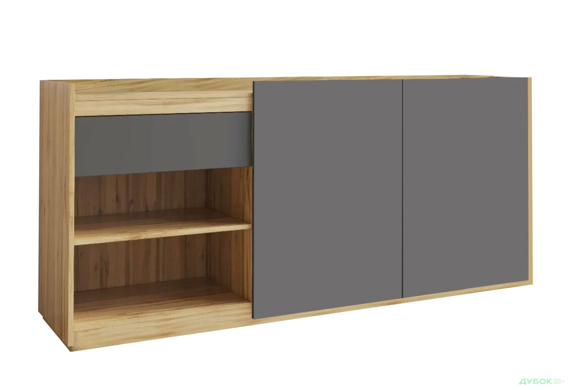 Комод Moreli RS-3 з дверцятами, полицями та шухлядою 184 см дуб аппалачі / антрацит - Зображення 1 Зображення 1 - Комод Moreli RS-3 з дверцятами, полицями та шухлядою 184 см дуб аппалачі / антрацит