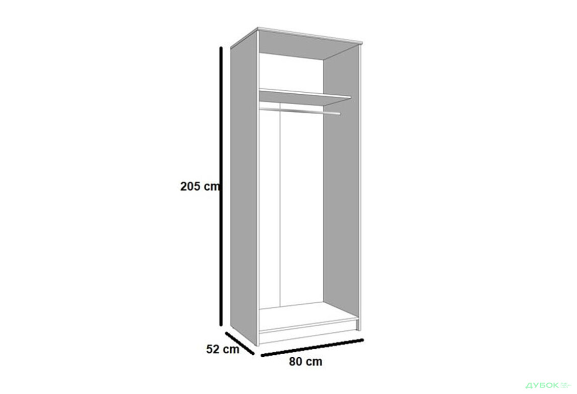 Фото 3 - Шкаф Garant NV Simple / Симпл 2-дверная 80 см, нимфея альба