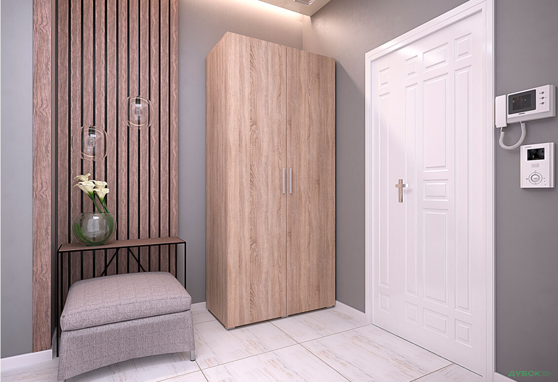 Шкаф Moreli ST0009 со штангой 2-дверный 100 см дуб сонома - Изображение 2 Изображение 2 - Шкаф Moreli ST0009 со штангой 2-дверный 100 см дуб сонома