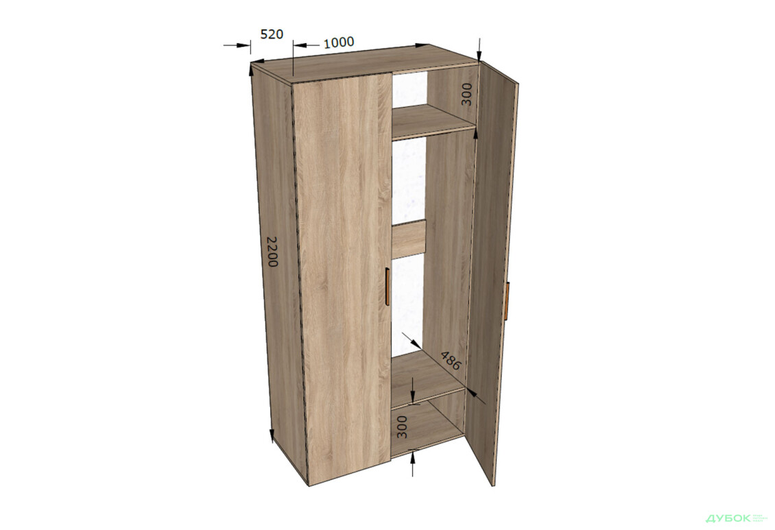Шафа Moreli ST0009 зі штангою 2-дверна 100 см антрацит - Зображення 3 Зображення 3 - Шафа Moreli ST0009 зі штангою 2-дверна 100 см антрацит
