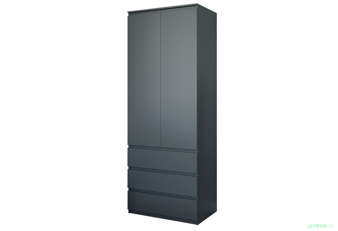 Шафа Moreli Т210 з поличками та шухлядами 2-дверна 80 см антрацит - Зображення 1 Зображення 1 - Шафа Moreli Т210 з поличками та шухлядами 2-дверна 80 см антрацит