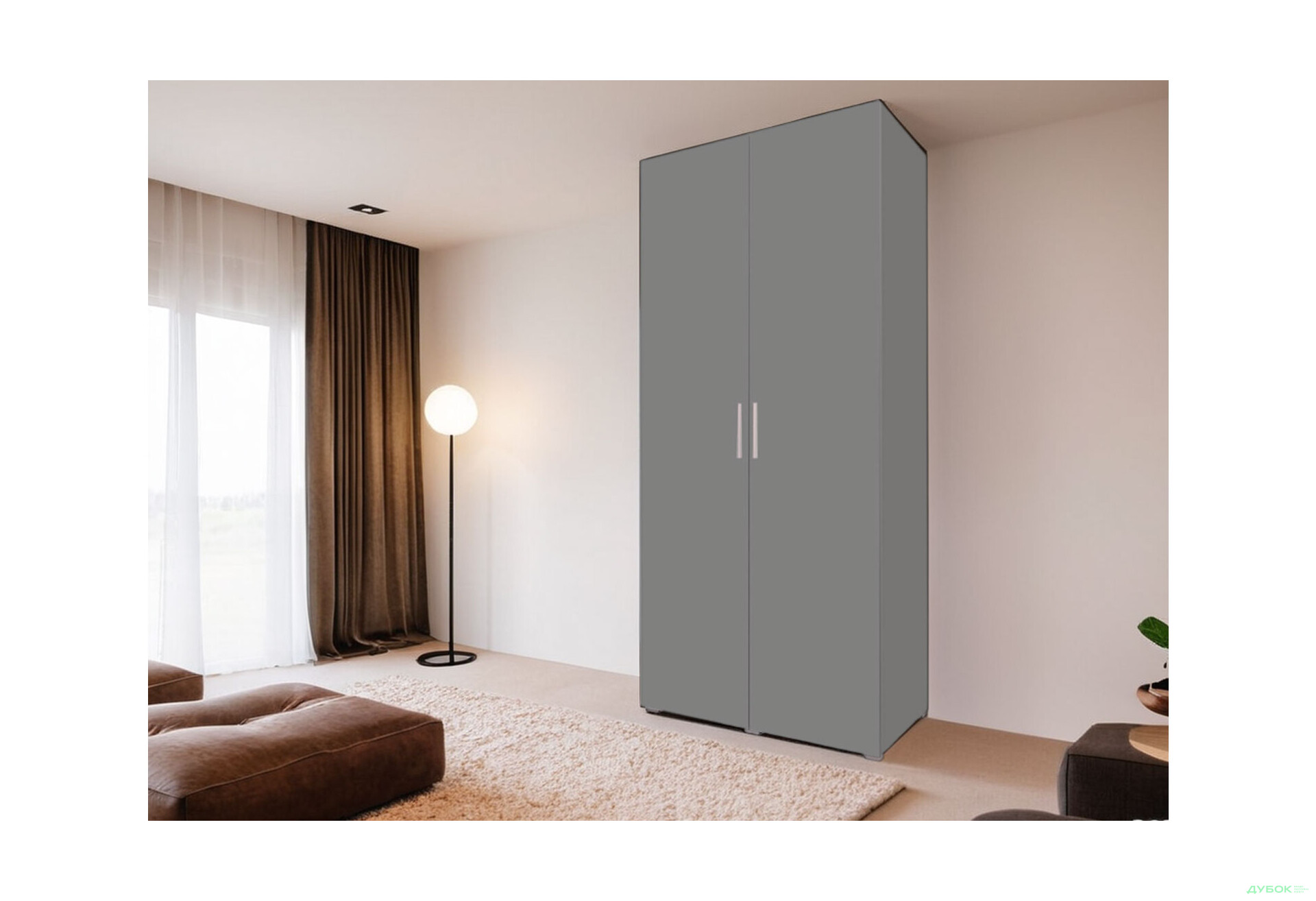 Шкаф Moreli ST0010 с полками 2-дверный 100 см антрацит - Изображение 2 Изображение 2 - Шкаф Moreli ST0010 с полками 2-дверный 100 см антрацит