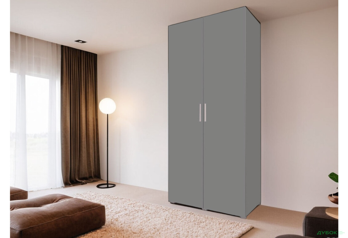 Шкаф Moreli ST0010 с полками 2-дверный 100 см антрацит - Изображение 2 Изображение 2 - Шкаф Moreli ST0010 с полками 2-дверный 100 см антрацит