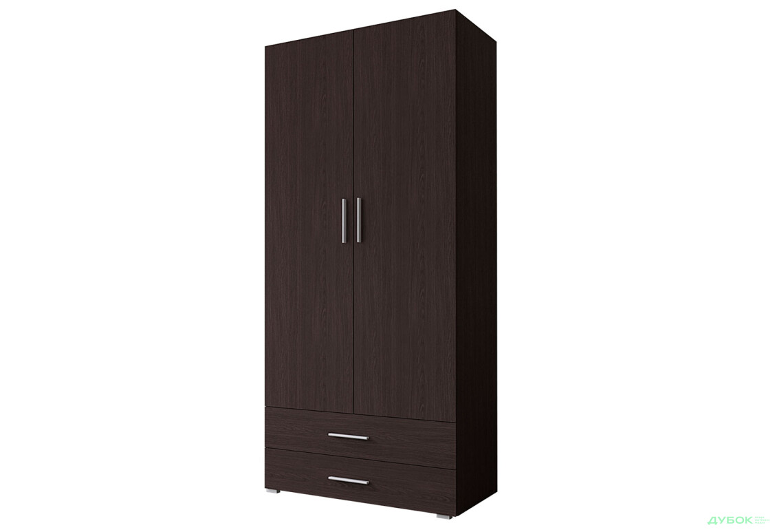 Шафа Moreli ST0002 зі штангою та шухлядами 2-дверна 100 см венге магія - Зображення 1 Зображення 1 - Шафа Moreli ST0002 зі штангою та шухлядами 2-дверна 100 см венге магія