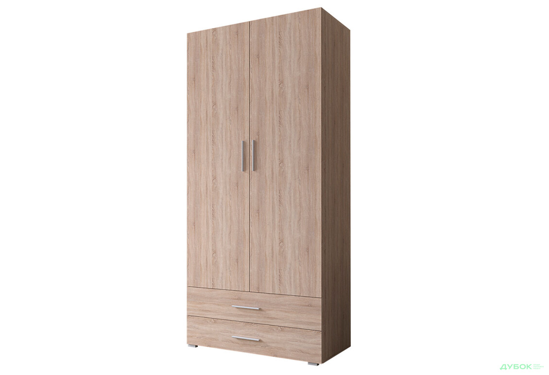 Шафа Moreli ST0002 зі штангою та шухлядами 2-дверна 100 см дуб сонома - Зображення 1 Зображення 1 - Шафа Moreli ST0002 зі штангою та шухлядами 2-дверна 100 см дуб сонома