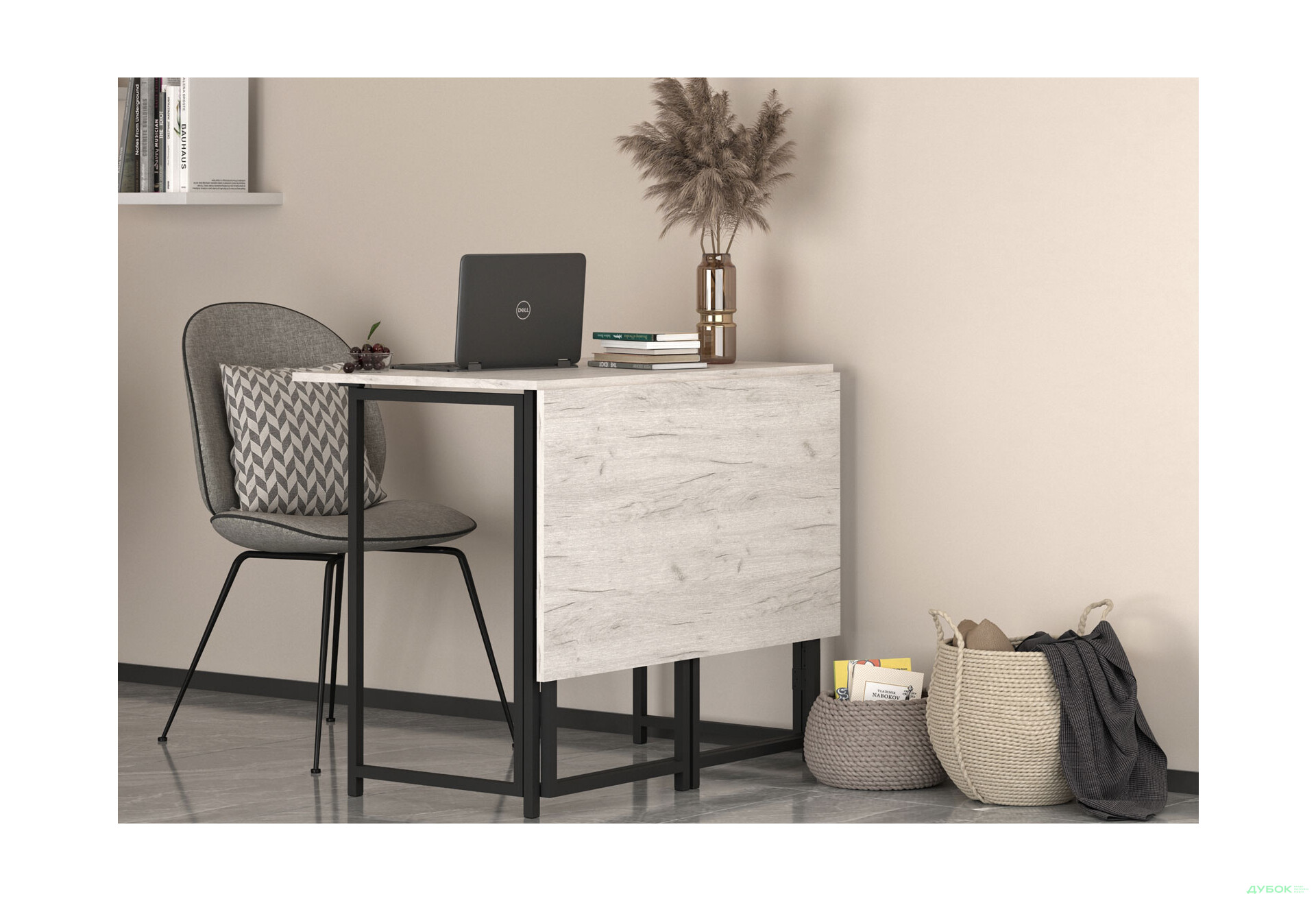 Зображення 4 - Стіл-трансформер Knap Knap Spier DUO / Спір дуо 90х107 см розкладний, Дуб крафт білий