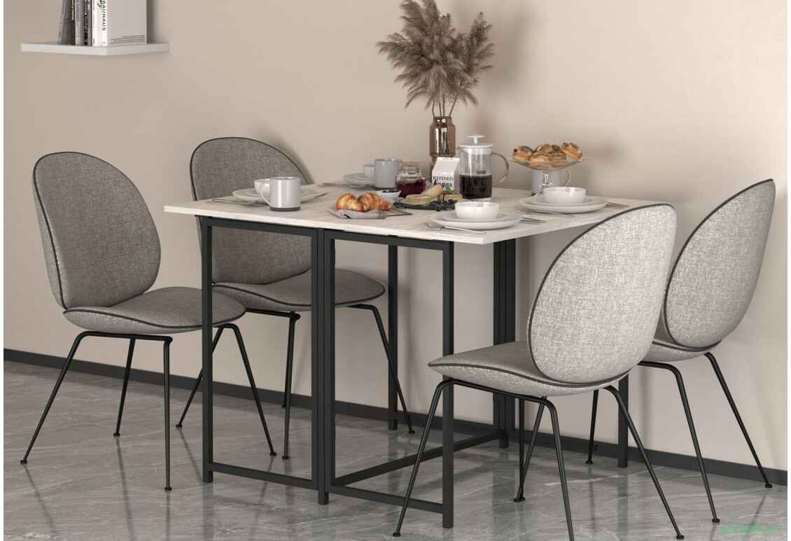 Зображення 5 - Стіл-трансформер Knap Knap Spier DUO / Спір дуо 90х107 см розкладний, Дуб крафт білий