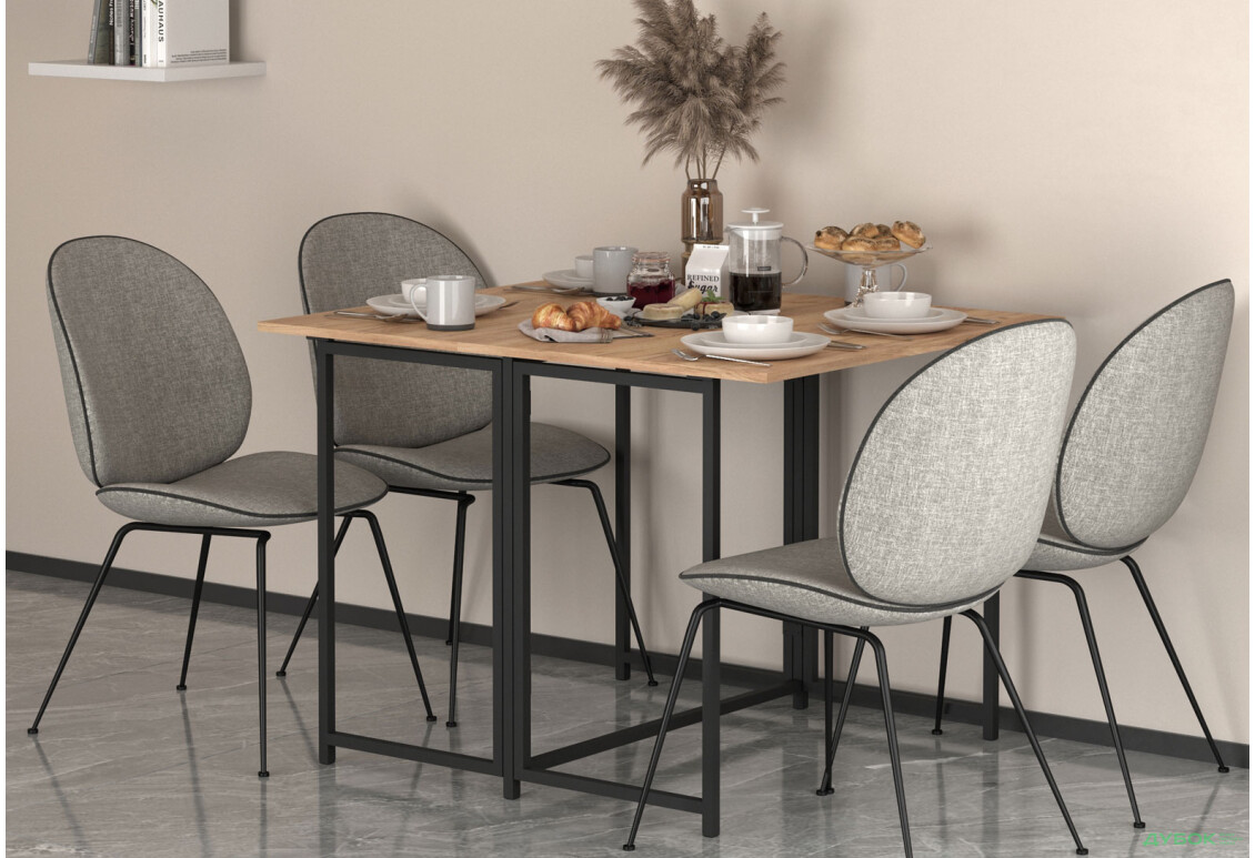 Зображення 5 - Стіл-трансформер Knap Knap Spier DUO / Спір дуо 90х107 см розкладний, Дуб крафт золотий