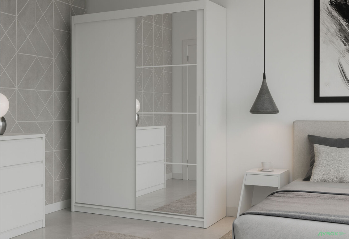 Изображение 2 - Шкаф-купе Gerbor холдинг Марио 2-дверный с зеркалом 160 см нимфеа альба