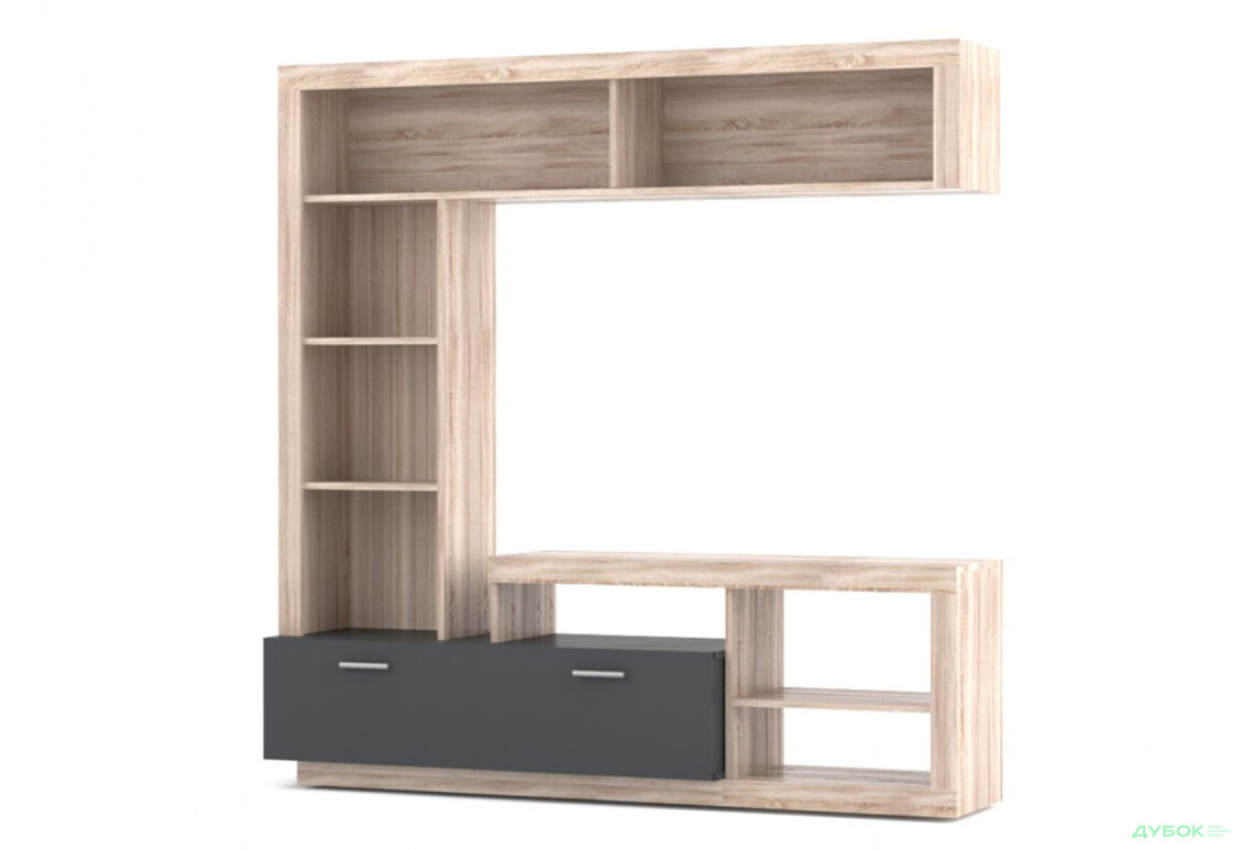 Зображення 2 - Стінка VMV holding Флокс 170 см дуб сонома / графіт