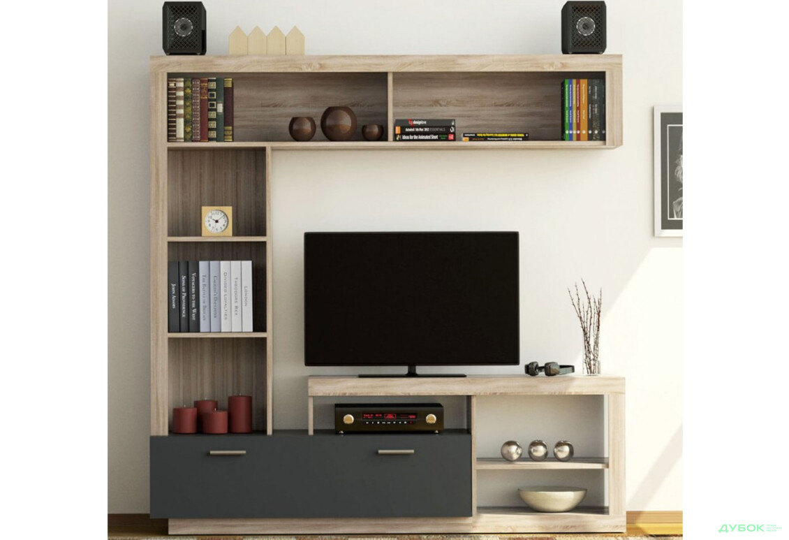 Стінка VMV holding Флокс 170 см дуб сонома / графіт