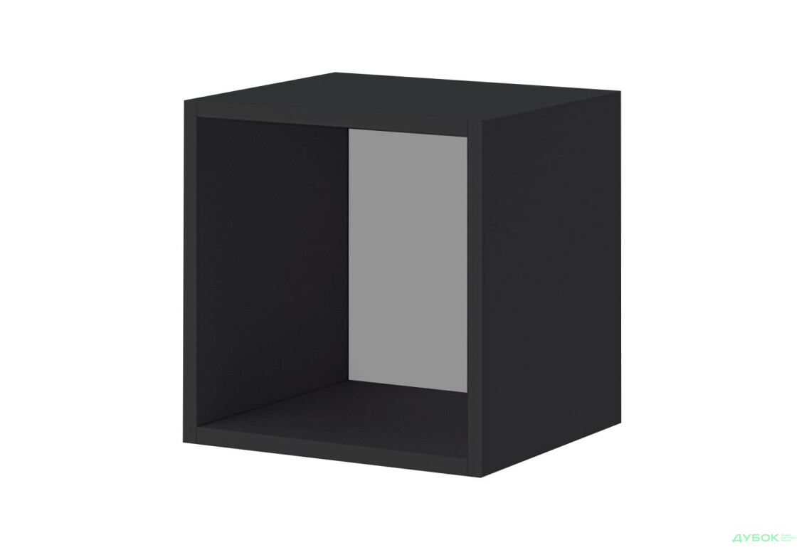 Шкафчик навесной открытый МироМарк Бокс Секция-10 35 см Цвет корпуса: черный
