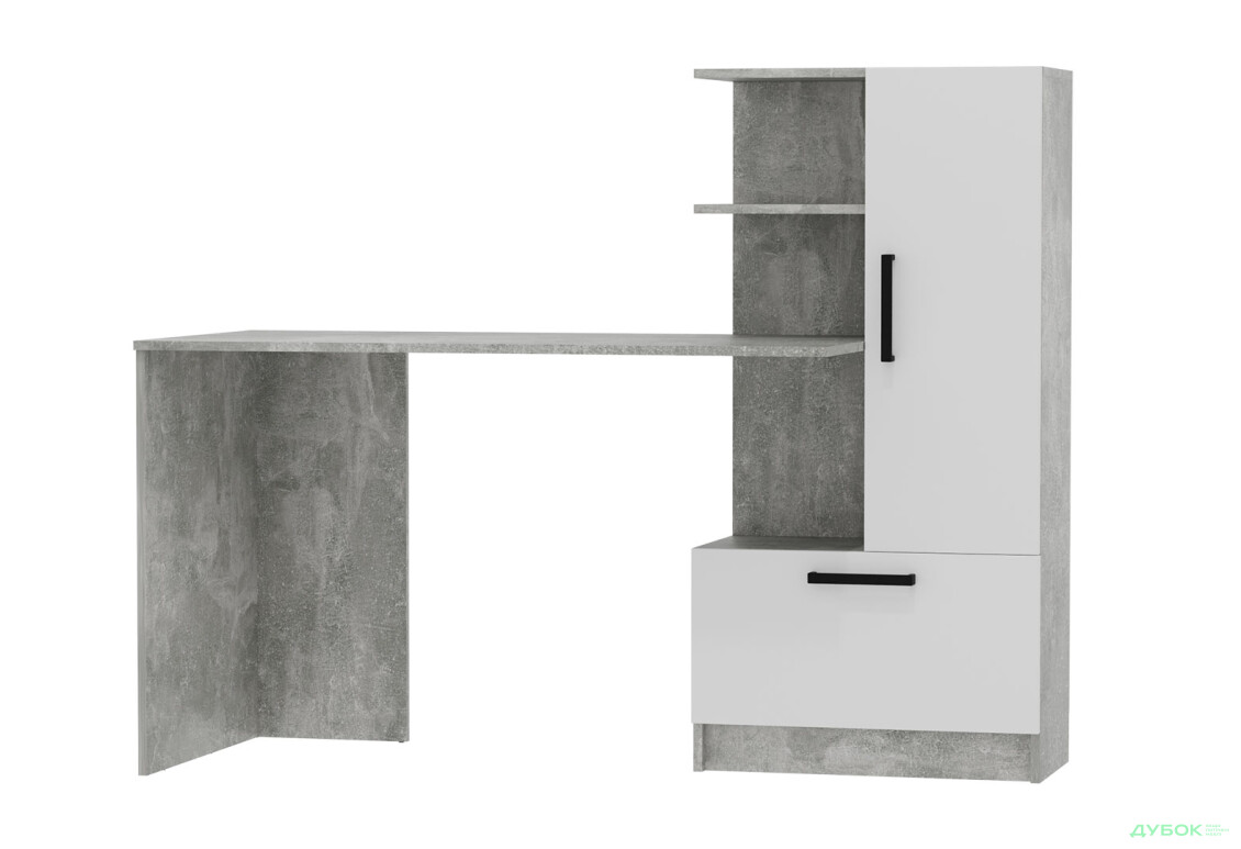 Стіл комп'ютерний Garant Стандарт 150x59 см зі стелажем Індастріал / Німфея альба, збірка права - Зображення 1 Зображення 1 - Стіл комп'ютерний Garant Стандарт 150x59 см зі стелажем Індастріал / Німфея альба, збірка права