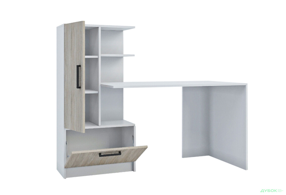 Стіл комп'ютерний Garant Стандарт 150x59 см зі стелажем Німфея альба / Урбан ойстер, збірка ліва - Зображення 3 Зображення 3 - Стіл комп'ютерний Garant Стандарт 150x59 см зі стелажем Німфея альба / Урбан ойстер, збірка ліва