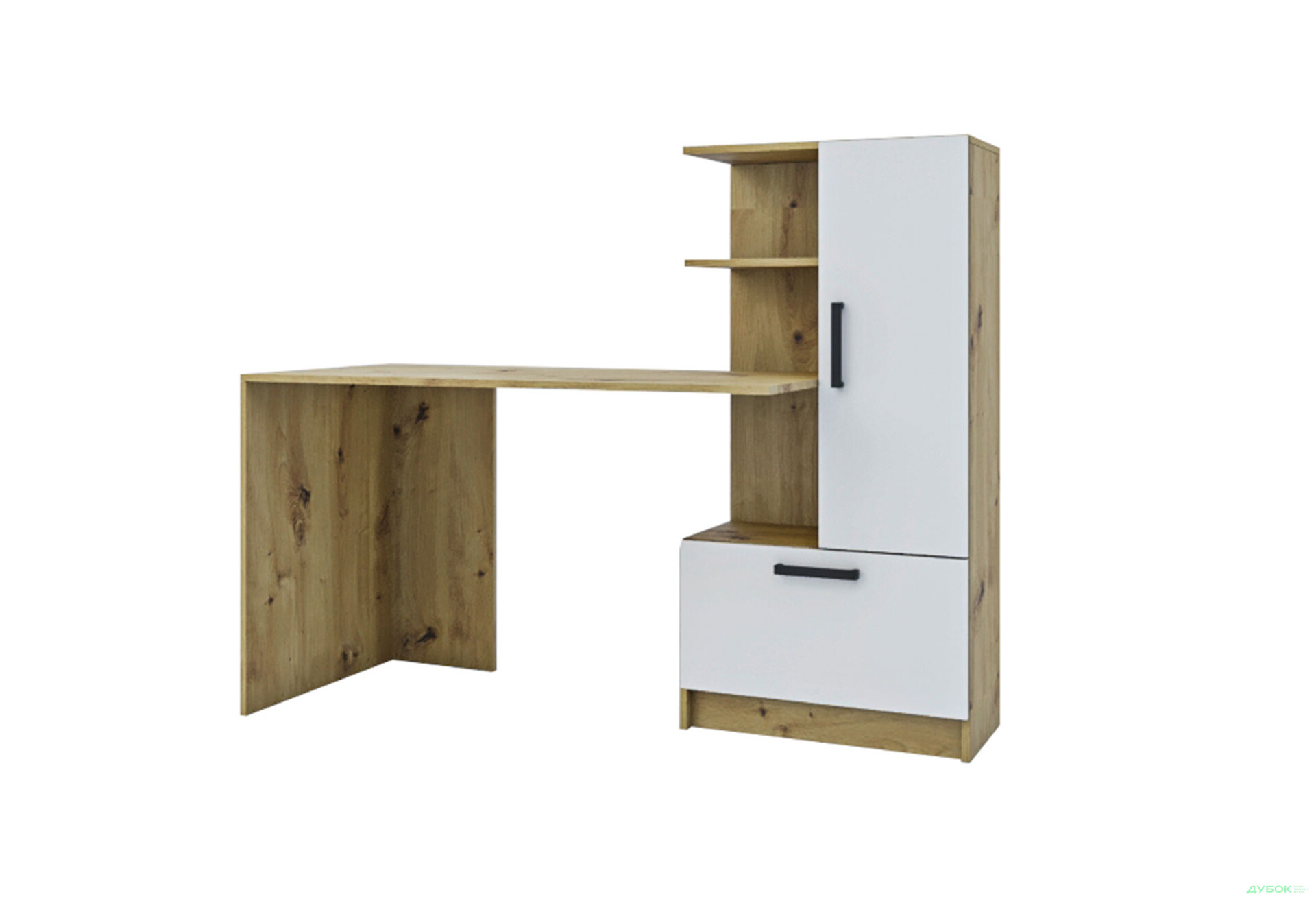 Зображення 1 - Стіл комп'ютерний Garant Стандарт 150x59 см зі стелажем Дуб артизан / Німфея альба, збірка права