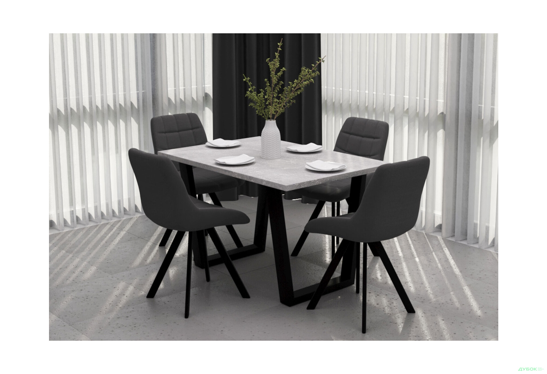 Стіл обідній Garant Луїсвіль 120x80 см індастріал - Зображення 2 Зображення 2 - Стіл обідній Garant Луїсвіль 120x80 см індастріал