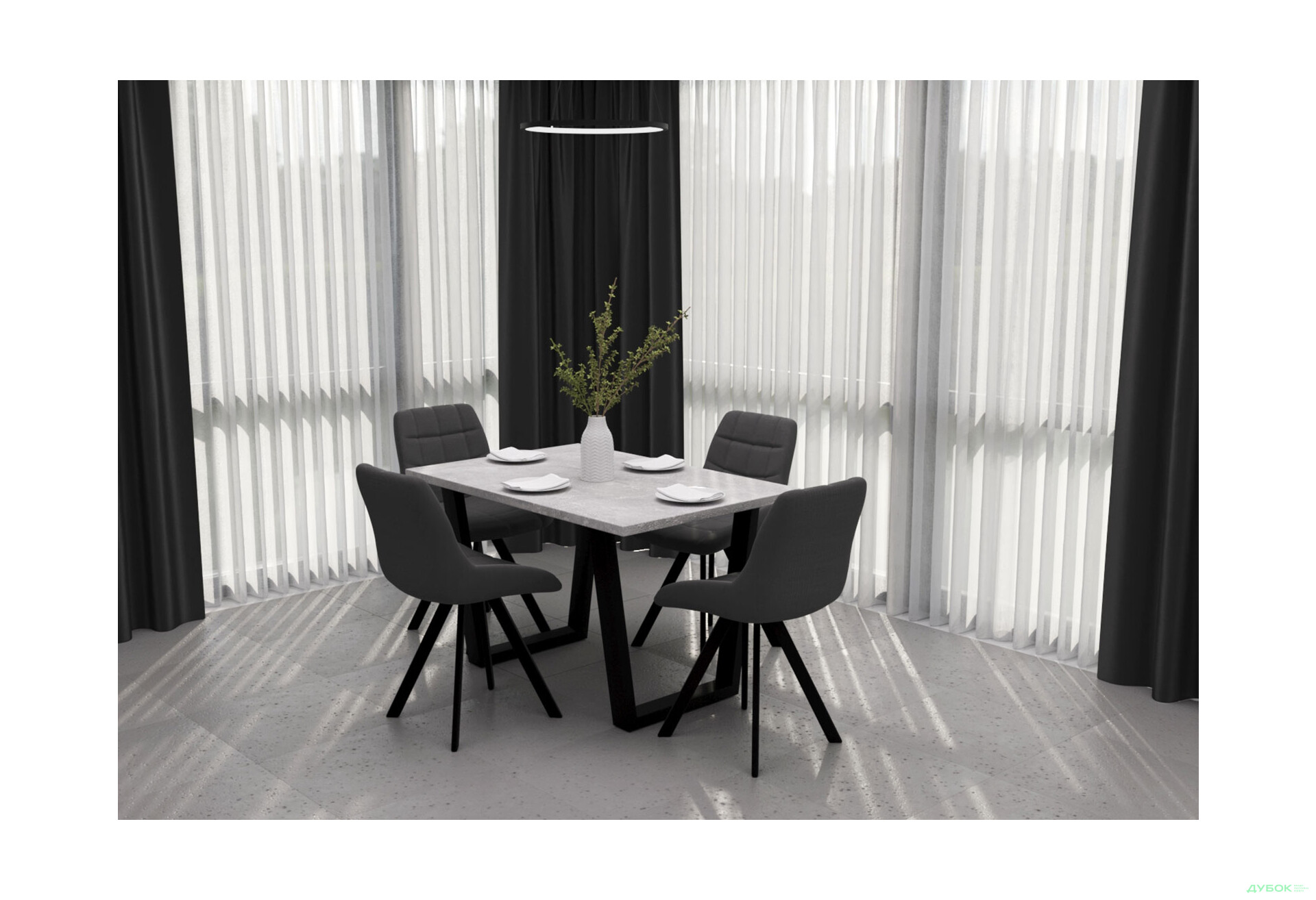 Стіл обідній Garant Луїсвіль 120x80 см індастріал - Зображення 3 Зображення 3 - Стіл обідній Garant Луїсвіль 120x80 см індастріал