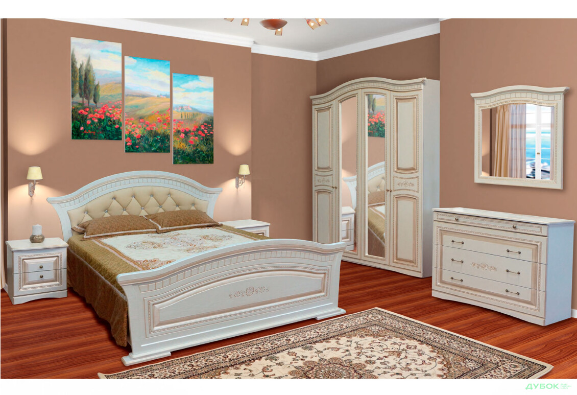 Спальня Николь патина Спальня 4Д Svit Mebliv