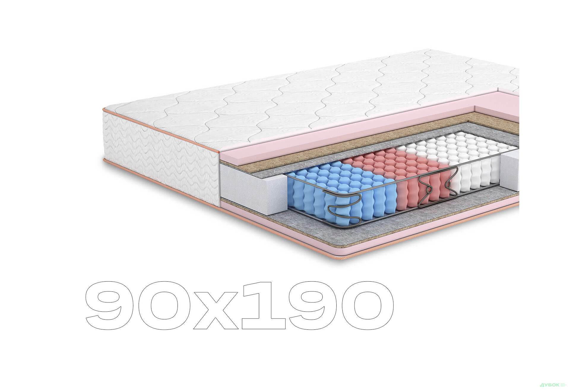 Зображення 1 - Матрац Роуз / Rose двосторонній (колекція Butterfly) 90х190 Matroluxe