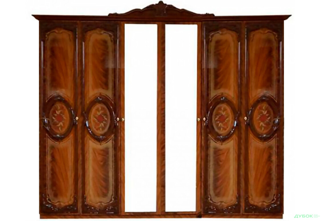 Шафа Світ Меблів Кармен 6-дверна з дзеркалом 280 см