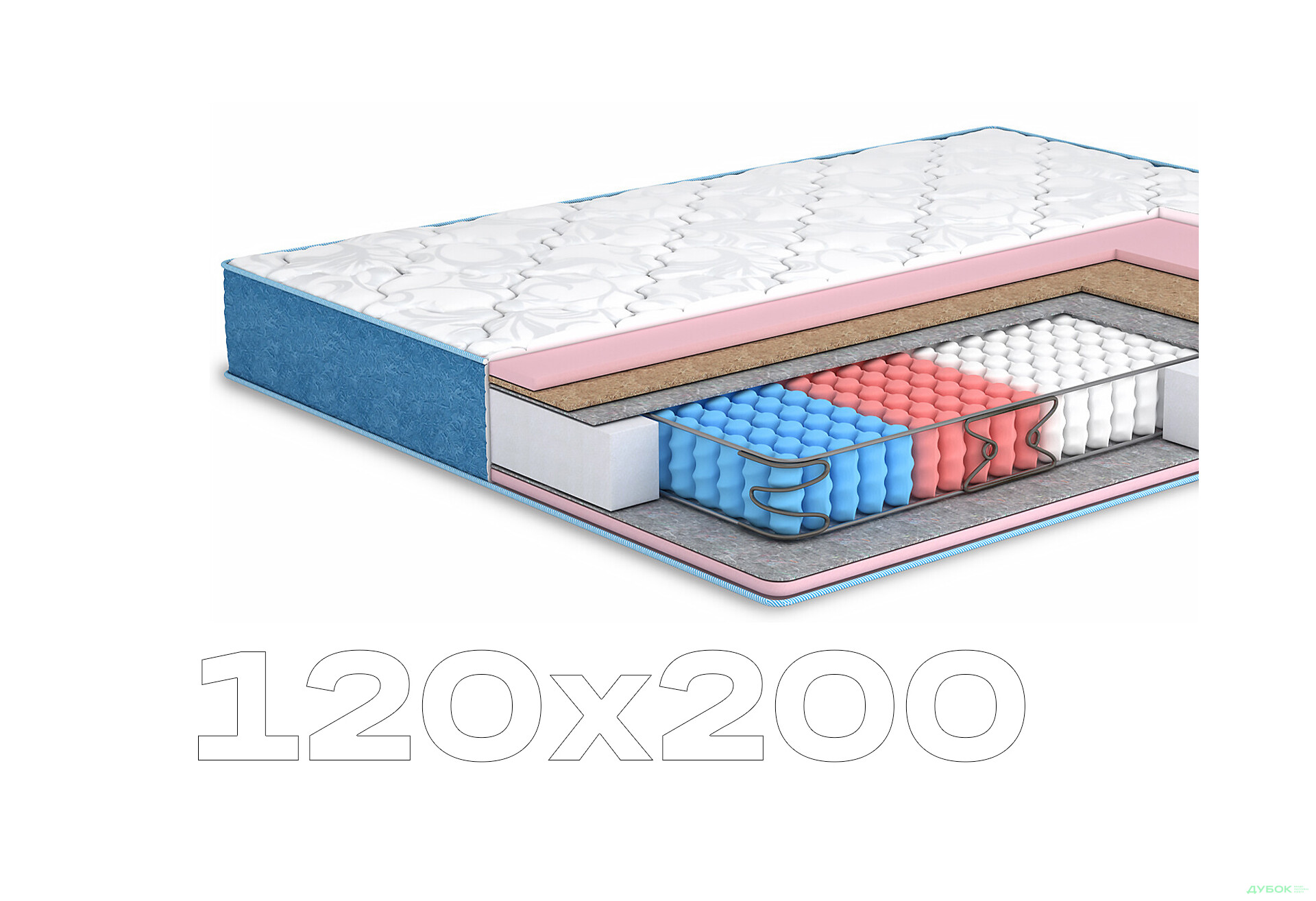 Матрац Азалія / Azalia двосторонній (колекція Butterfly) 120х200 Matroluxe - Зображення 1 Зображення 1 - Матрац Азалія / Azalia двосторонній (колекція Butterfly) 120х200 Matroluxe