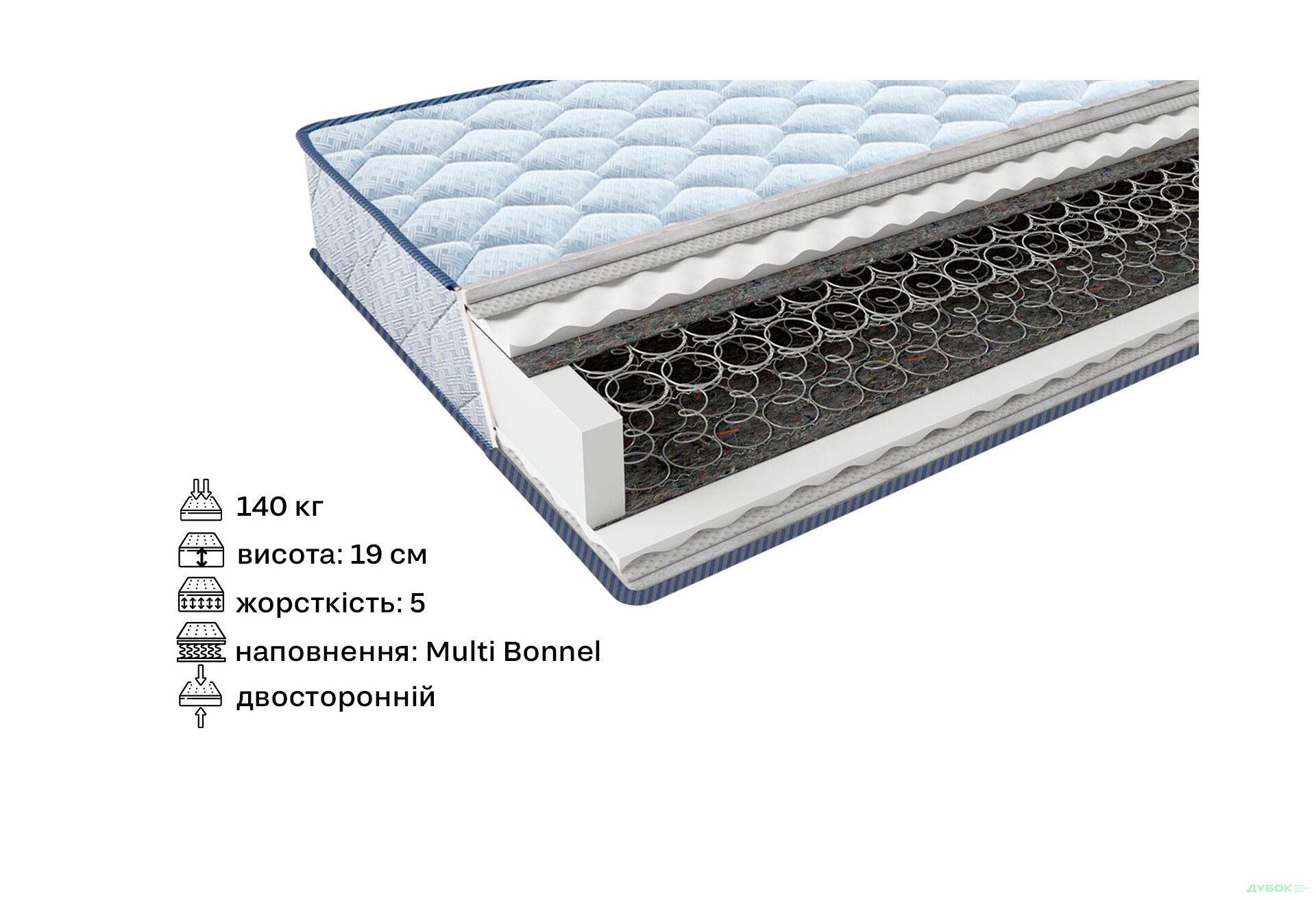 Зображення 2 - Матрац Фрідом Хард / Freedom Hard 160х200 ЕММ