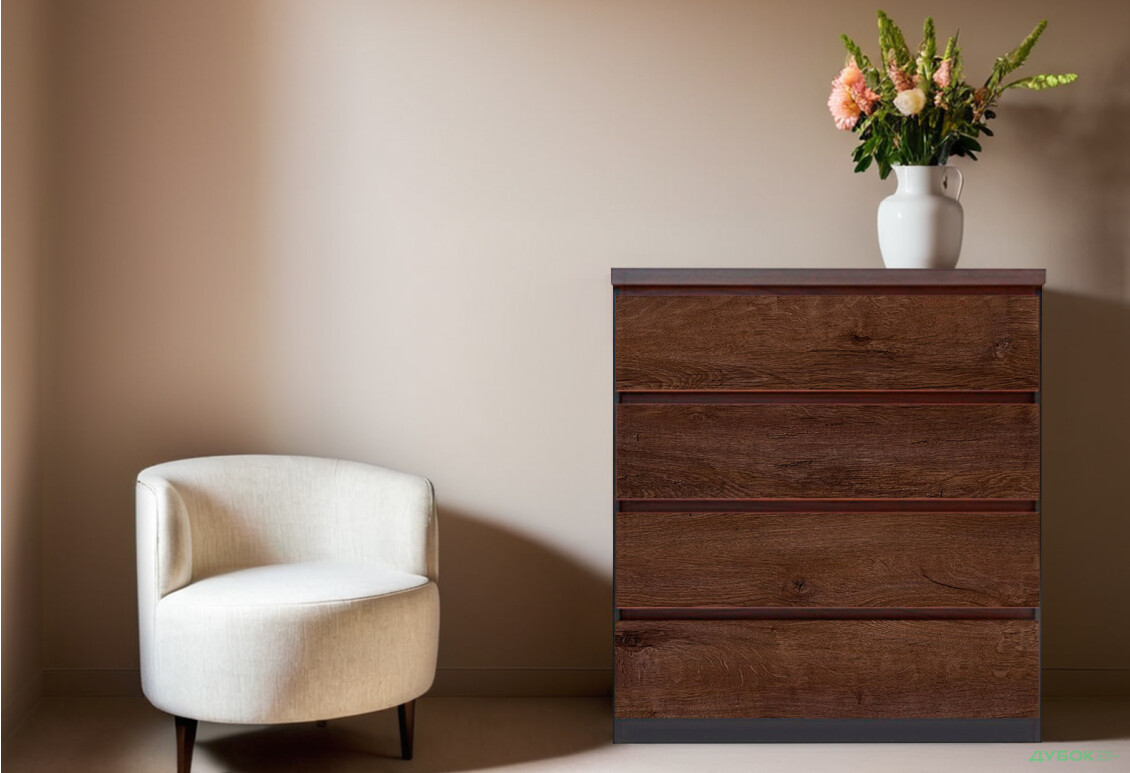 Комод БРВ Україна Джулі з 4 шухлядами 90 см - Зображення 2 Зображення 2 - Комод БРВ Україна Джулі з 4 шухлядами 90 см