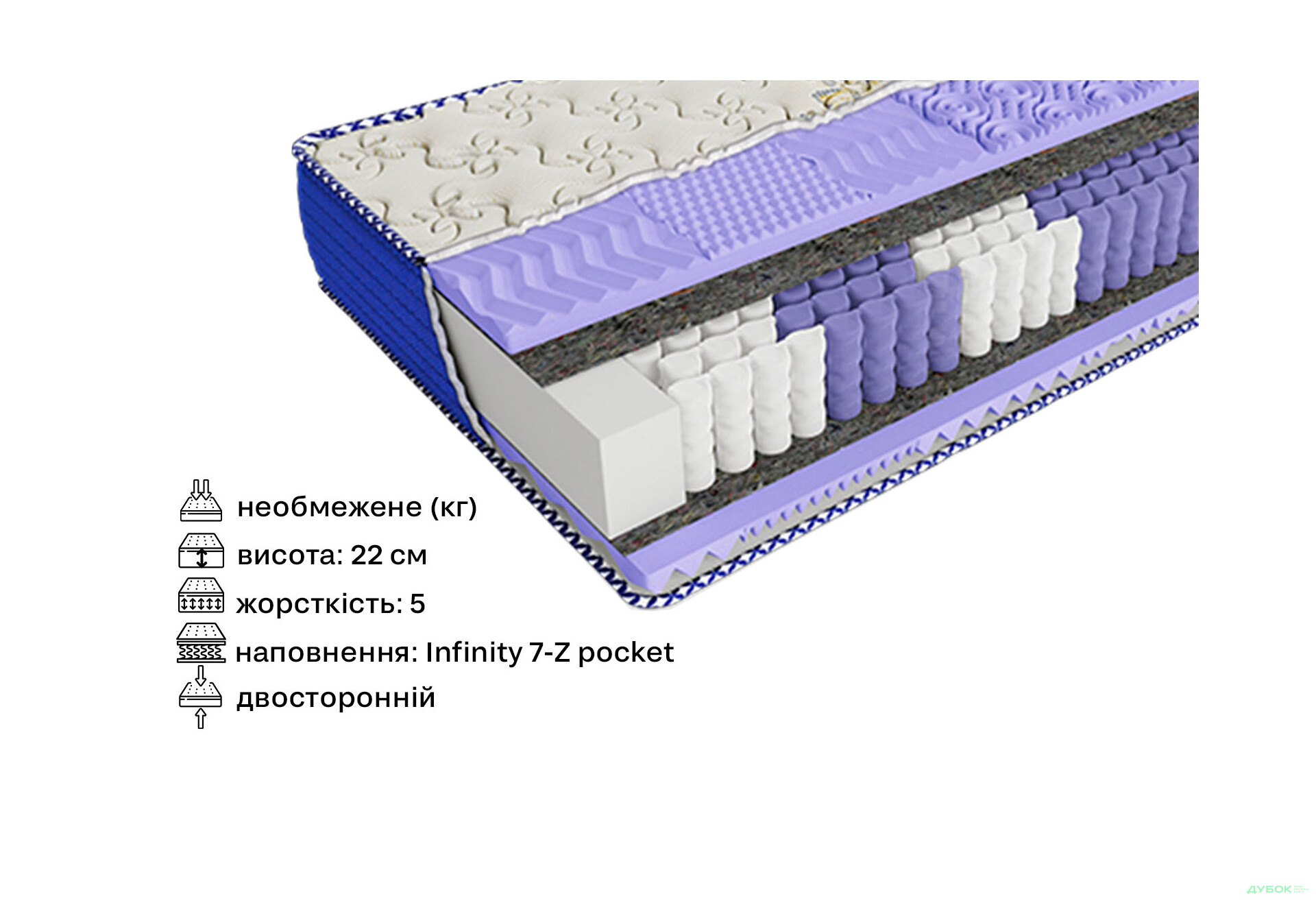 Зображення 2 - Матрац Damask / Дамаск Arabeska 140х190 ЕММ