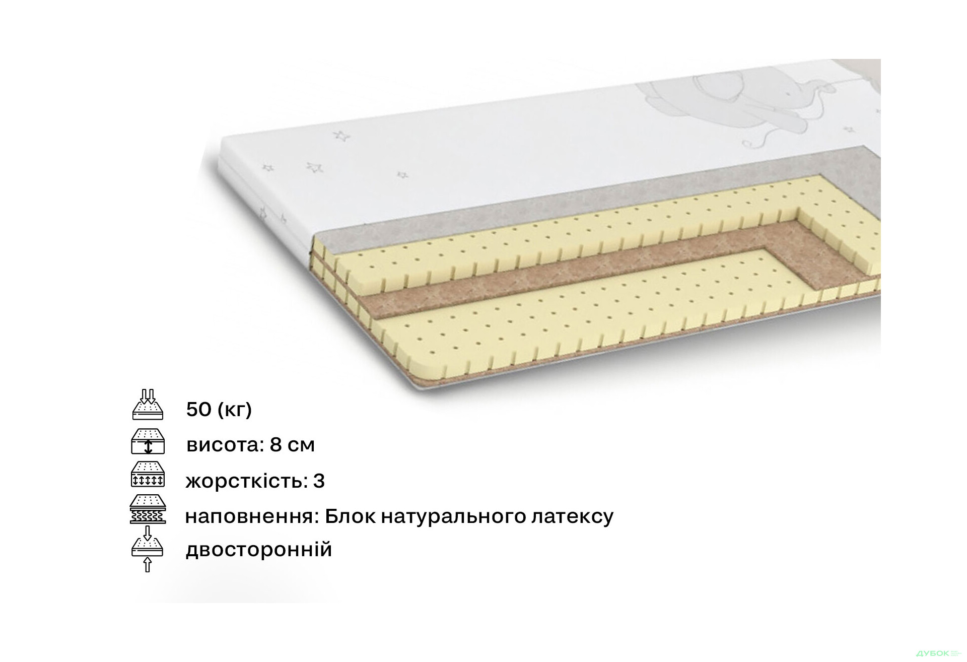 Зображення 2 - Матрац Дитячий Бейбі Квін / Baby Queen 80х200 Matroluxe