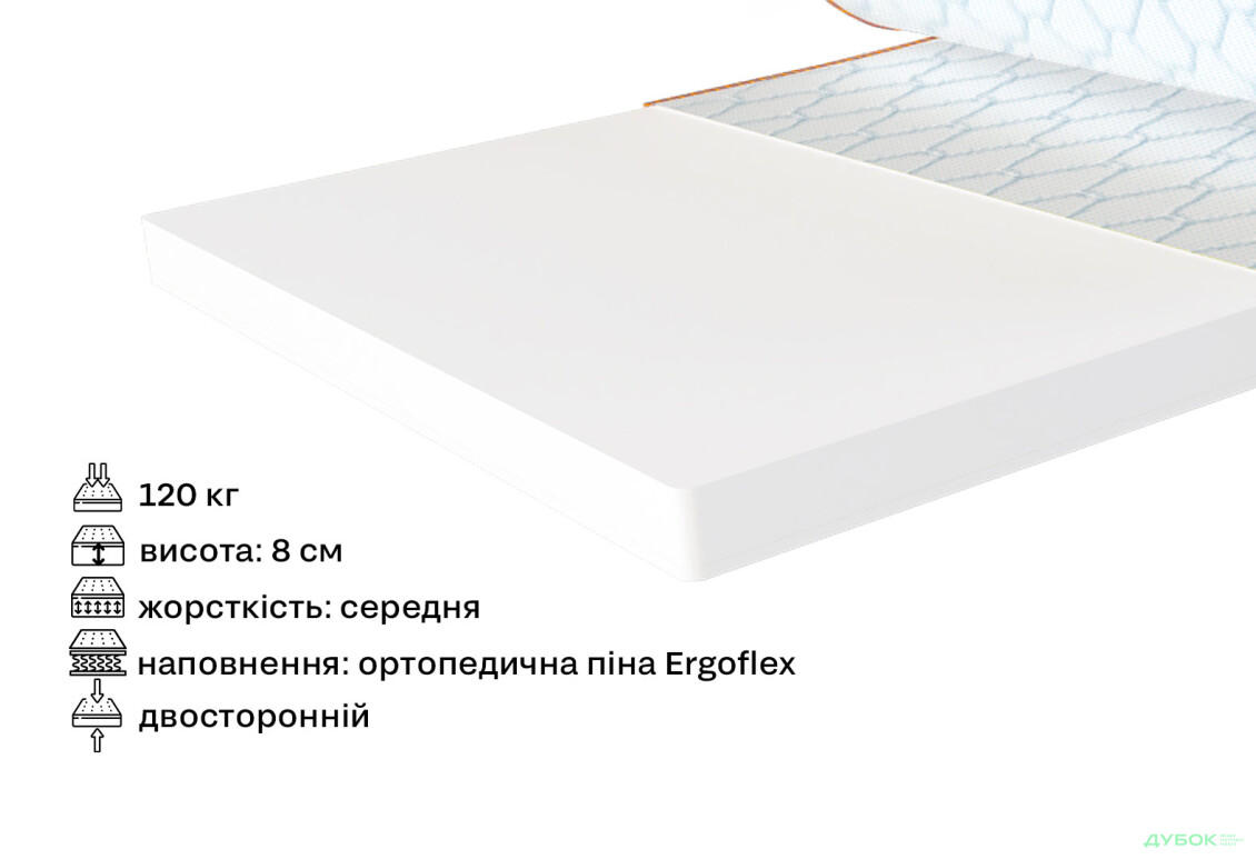 Матрац Sleep&Fly mini топпер Super Flex / Супер Флекс (чохол з жаккарду) 180х190 ЕММ - Зображення 2 Зображення 2 - Матрац Sleep&Fly mini топпер Super Flex / Супер Флекс (чохол з жаккарду) 180х190 ЕММ