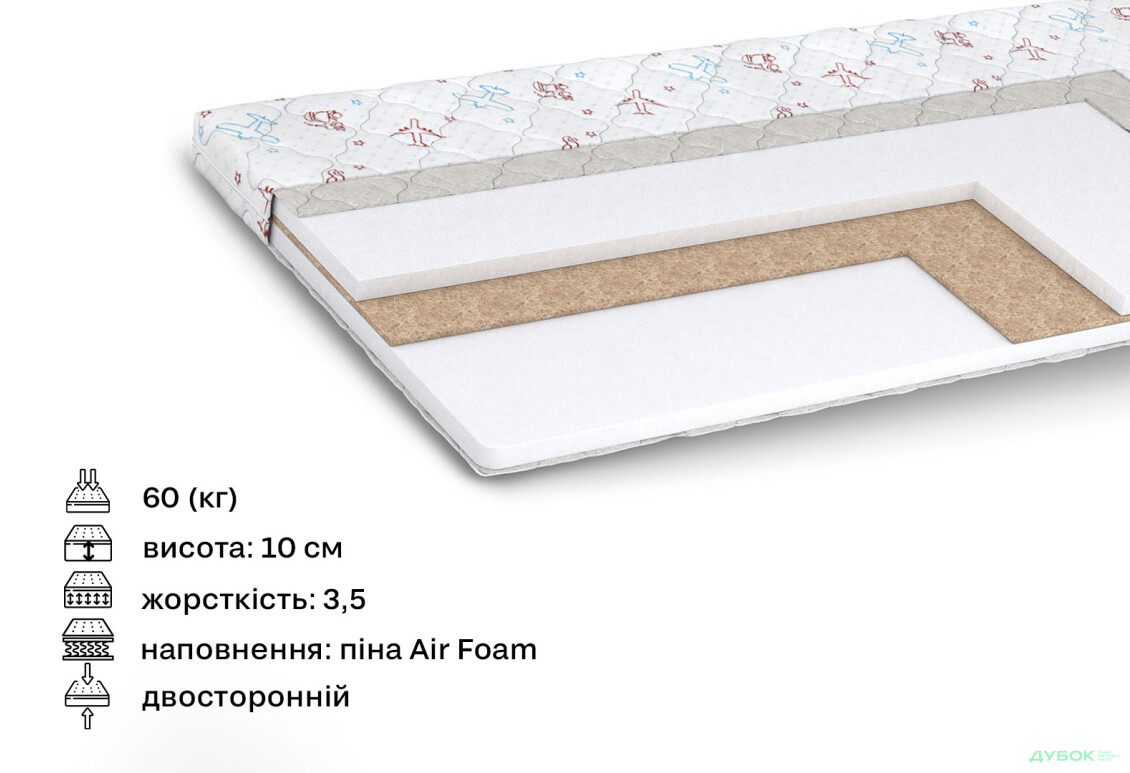 Зображення 2 - Матрац Дитячий Аладін / Aladin 80х190 Matroluxe