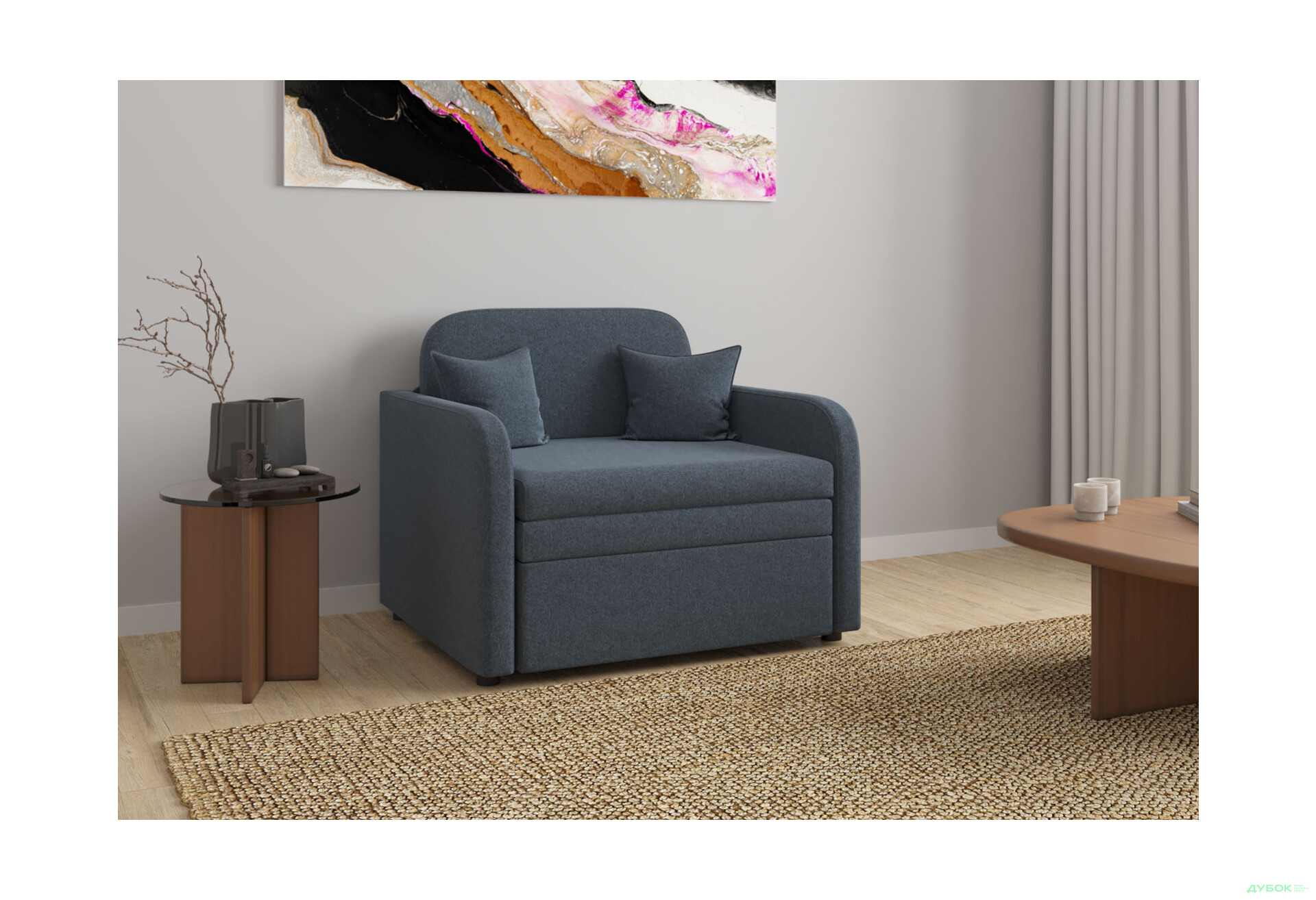 Диван UMa Міні 97x83 см синій (Primo 89) - Зображення 2 Зображення 2 - Диван UMa Міні 97x83 см синій (Primo 89)