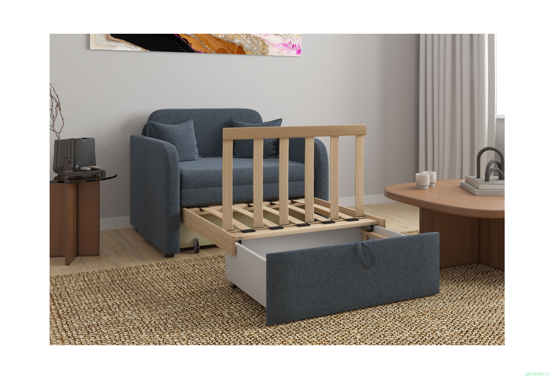 Диван UMa Міні 97x83 см синій (Primo 89) - Зображення 7 Зображення 7 - Диван UMa Міні 97x83 см синій (Primo 89)