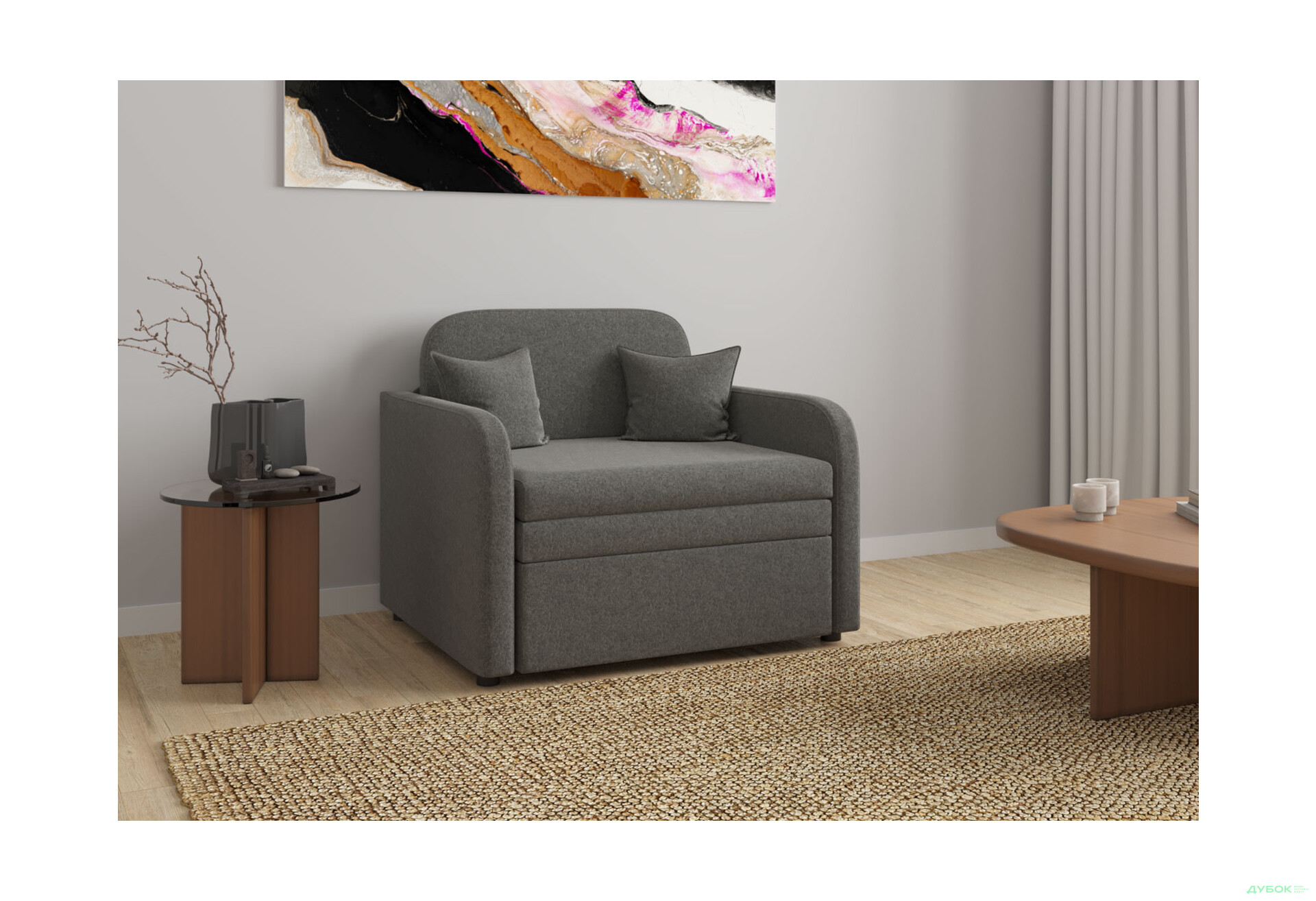 Зображення 2 - Диван UMa Міні 97x83 см сіро-коричневий (Primo 16)