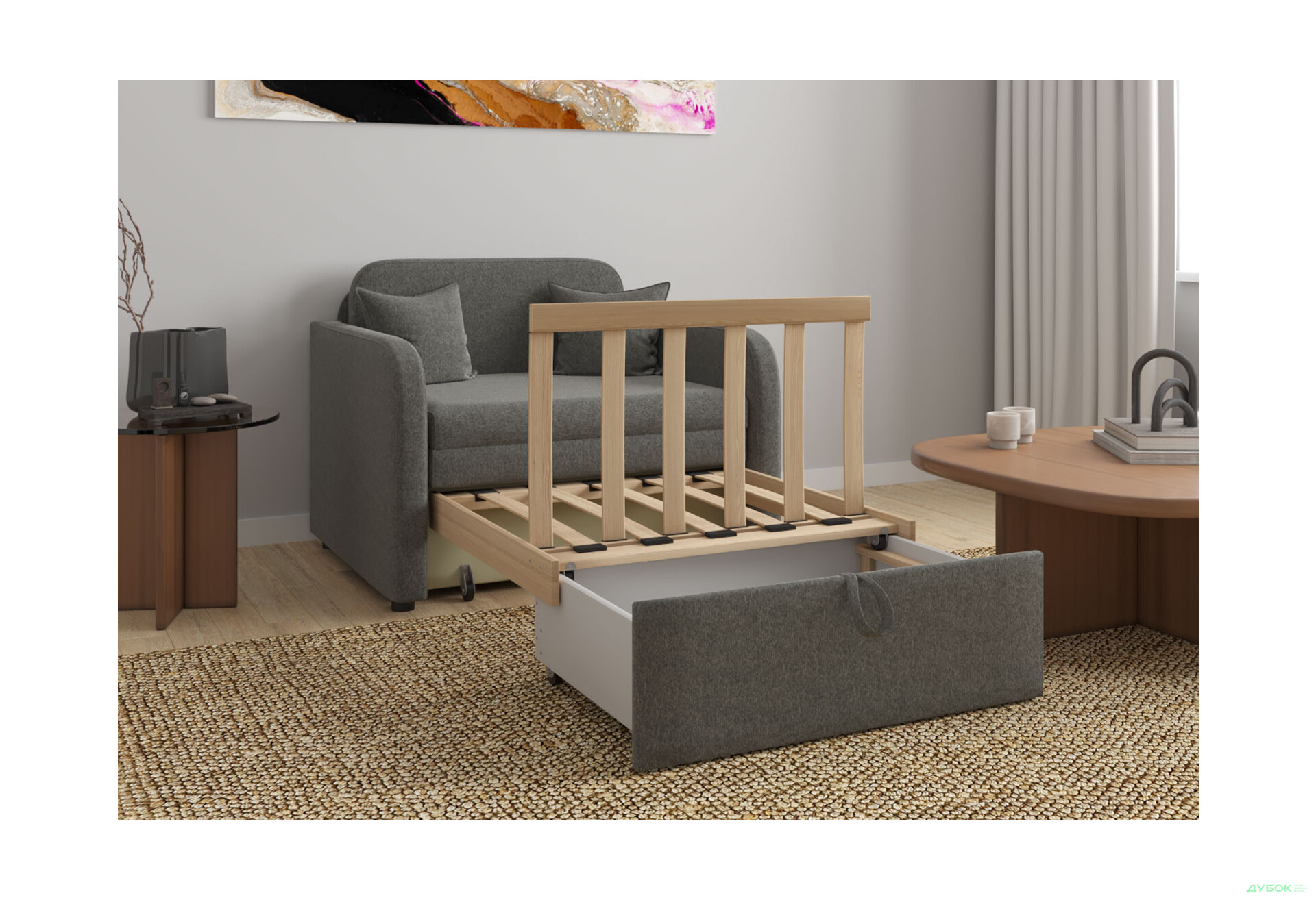 Зображення 5 - Диван UMa Міні 97x83 см сіро-коричневий (Primo 16)