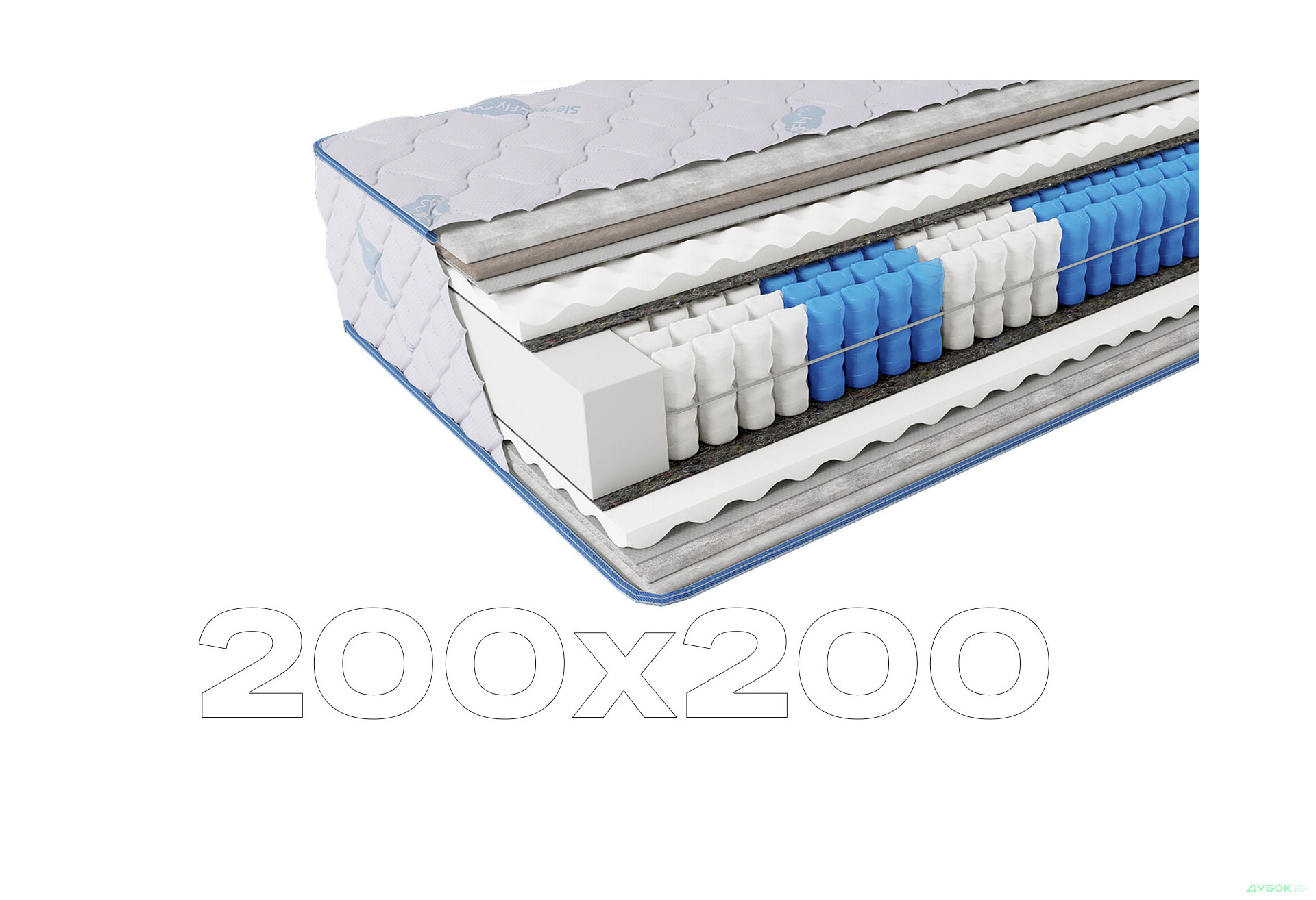 Зображення 1 - Матрац Sleep&Fly Optima / Оптіма (чохол з жаккарду) SF 200х200 ЕММ