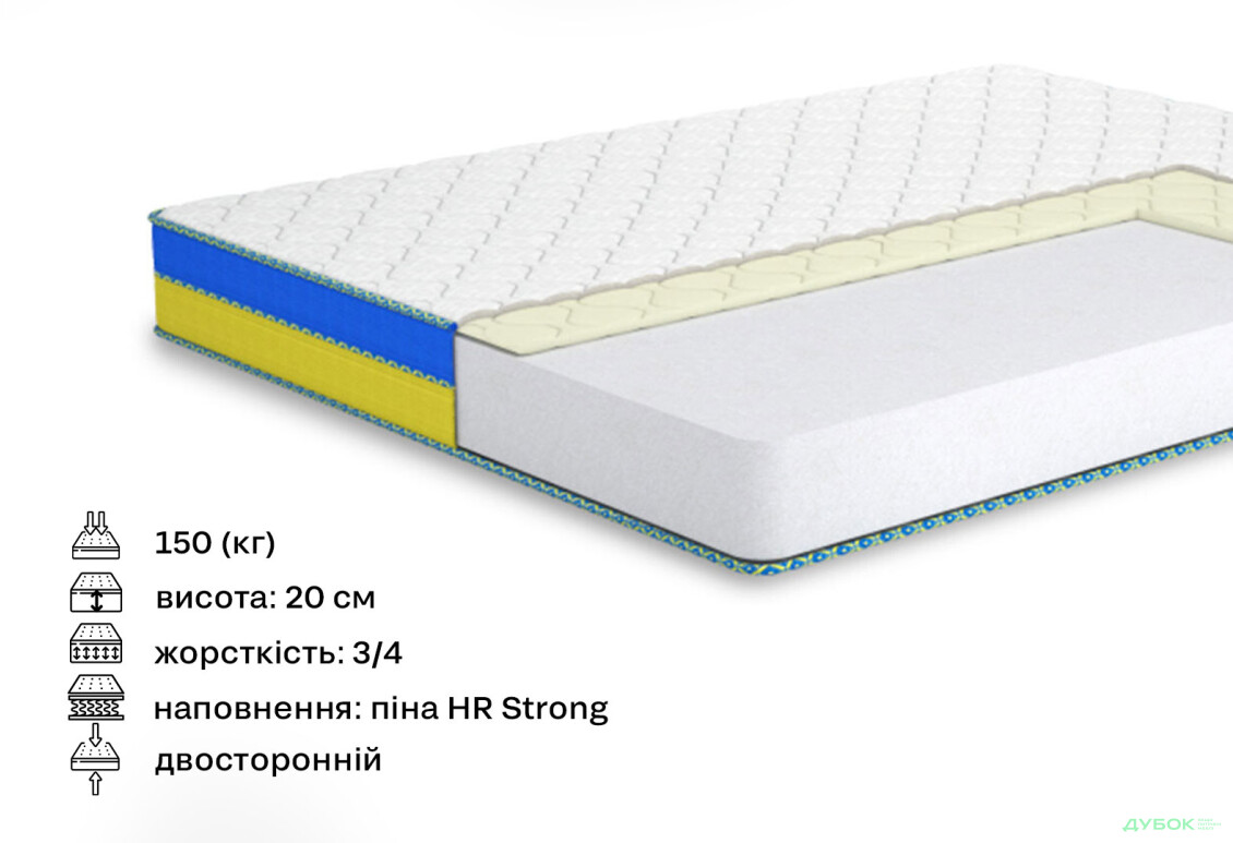 Зображення 2 - Матрац Сяйво (серія Мрія) 80х200 Matroluxe