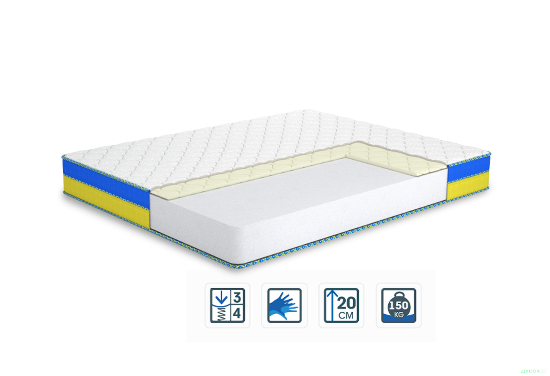 Матрац Сяйво (серія Мрія) 120х200 Matroluxe - Зображення 5 Зображення 5 - Матрац Сяйво (серія Мрія) 120х200 Matroluxe