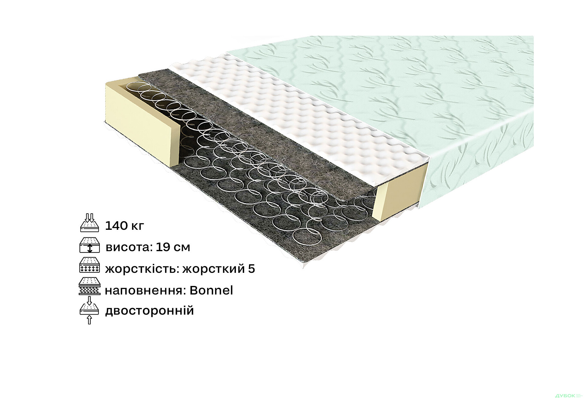 Зображення 2 - Матрац ComFort Hard / Комфорт Хард 150х190 ЕММ